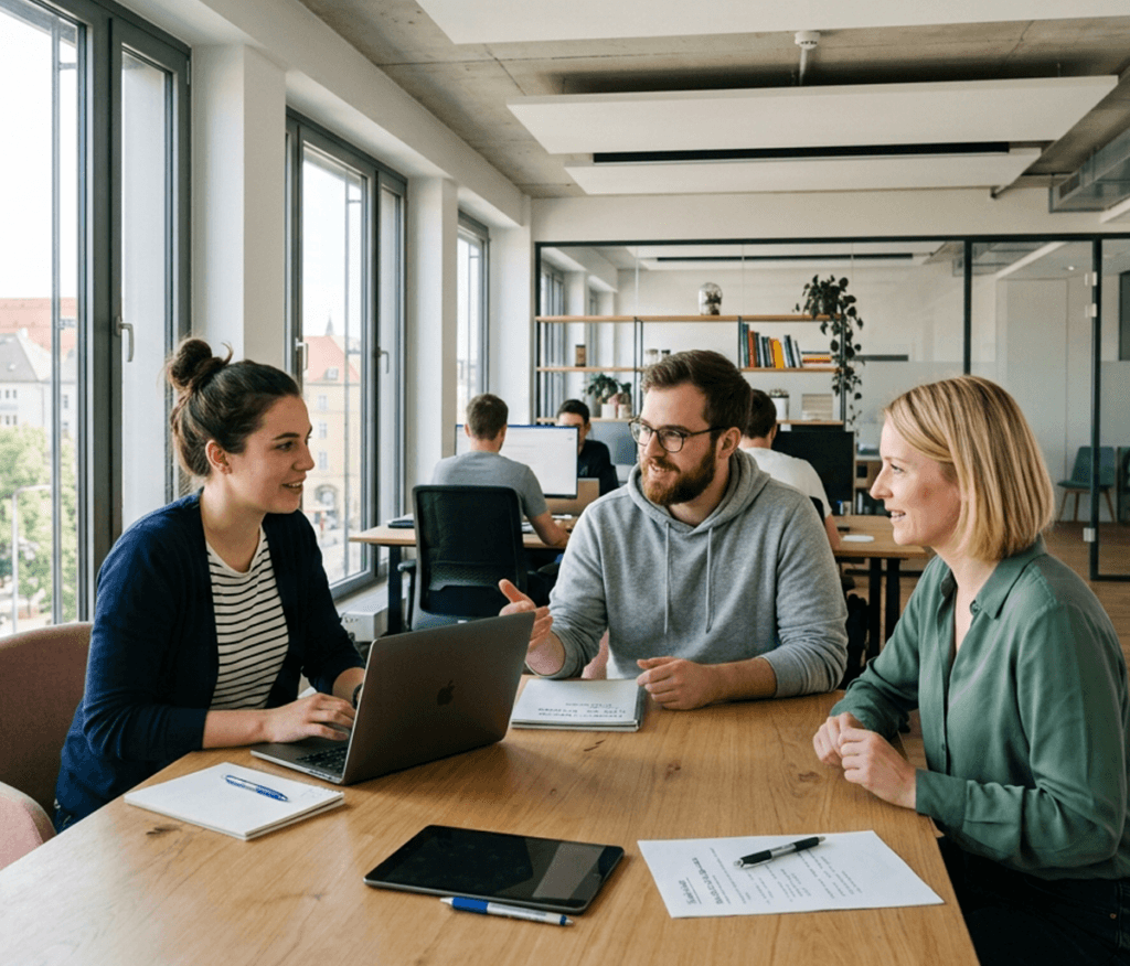 Team von Buchner Learning Technologies im Büro